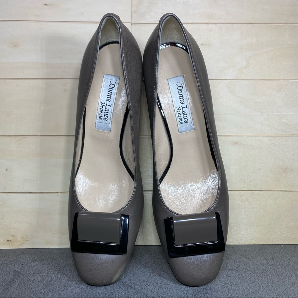 Donna Laura Venezia Pumps Heels Taupe Italian Leather Women's Size 7 Shoes EU37 - Picture 8 of 11